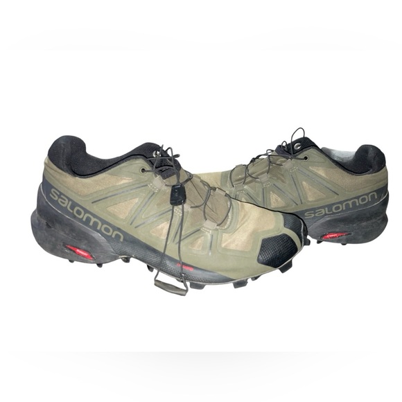 Salomon Men's Olive and Black Athletic Shoes - Picture 2 of 5